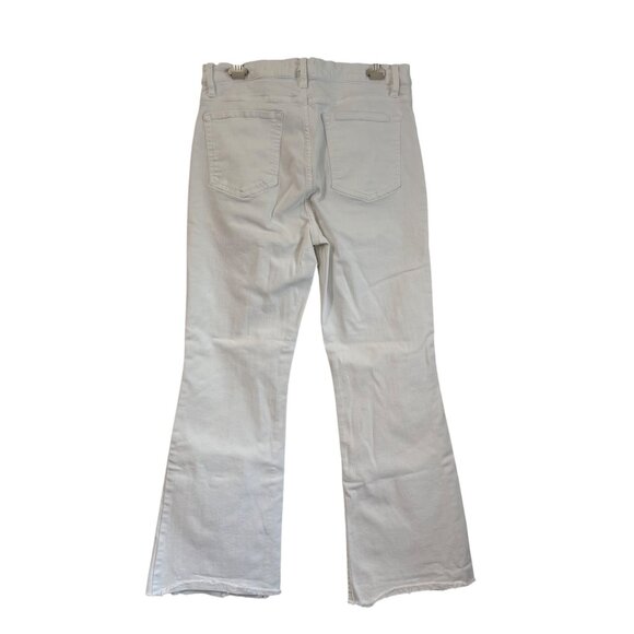 Frame White Le Easy Flare Raw Hem Jeans Womens Size 30 - Picture 5 of 5